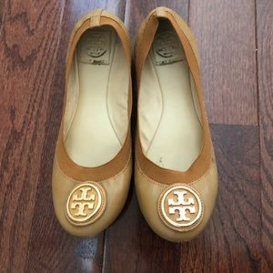 Tory Burch Royal Tan Ballet Flats